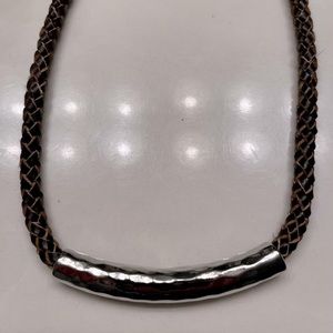 Leather/Silver necklace